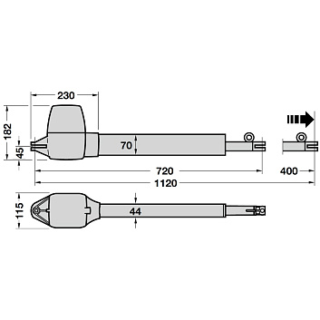 Комплект линейного привода Hormann RotaMatic P1, без обогрева_s_